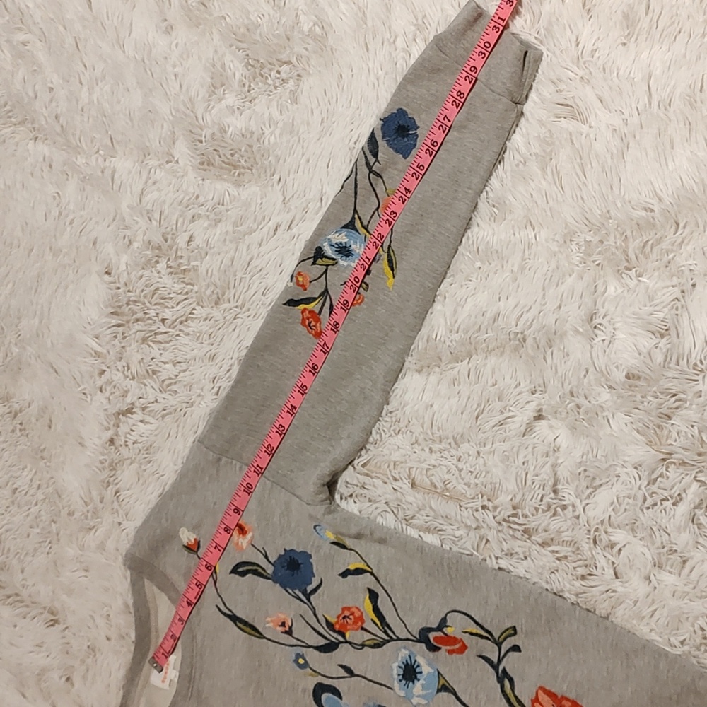 Sundry Gray Floral Embroidered Sweatshirt - Picture 9 of 13